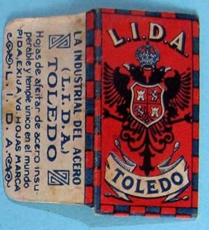 HOJA DE AFEITAR. L.I.D.A. TOLEDO. LA INDUSTRIAL DEL ACERO. TEXTO EN COLOR AZUL. (Antigüedades/Ant...