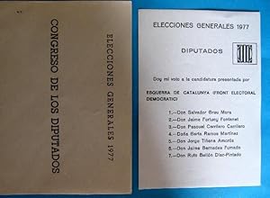 PAPELETA ELECCIONES GENERALES 1977. DIPUTADOS. CON SOBRE. ESQUERRA DE CATALUNYA. PROVINCIA TARRAG...