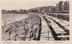 SAN SEBASTIÁN. PLAYA DE LA CONCHA. MANPEL RTRO. Nº 142205. CIRC 1956 (Postales/España Moderna (de...