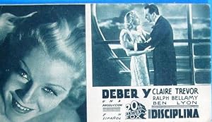 DEBER Y DISCIPLINA, 1935. CLAIRE TREVOR, RAPH BELLAMY, BEN LYON. DIR. ALLAN DWAN. (Cine/Folletos ...