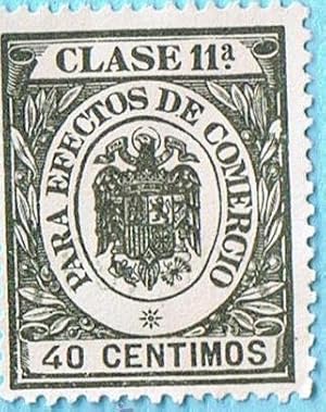 PARA EFECTOS DE COMERCIO CLASE 11ª. 40 CÉNTIMOS. ESCUDO ESTADO ESPAÑOL (Filatelia - Sellos/España...