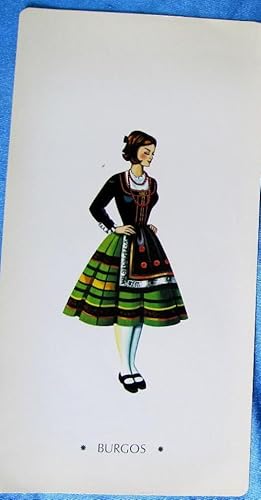 LÁMINA CON MUJER Y TRAJE TÍPICO DE BURGOS. REGALO DE LABORATORIOS CASEN, ZARAGOZA, 1967. (Colecci...