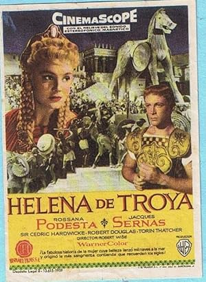 HELENA DE TROYA. ROSSANA PODESTA, JACQUES SERNAS. ROBERT WISE. CINE FÉMINA, TARRAGONA, 1960 (Cine...