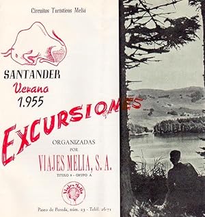 SANTANDER. EXCURSIONES. VERANO 1955. VIAJES MELIÁ. ALTAMIRA. (Coleccionismo Papel/Folletos de Tur...