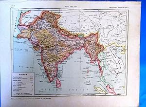 MAPA DE INDIA INGLESA. ENCICLOPEDIA ILUSTRADA SEGUÍ, 1905/10'S (Coleccionismo Papel/Mapas contemp...
