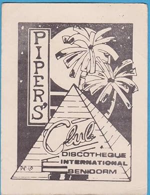 PIPER'S CLUB DISCOTHEQUE INTERNATIONAL. HOJITA VOLANTE. BENIDORM (Coleccionismo Papel/Carteles Pe...