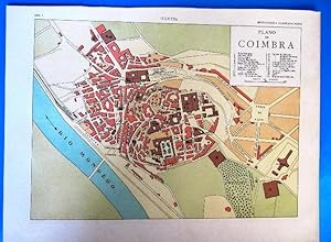 PLANO DE COIMBRA, COÍMBRA, PORTUGAL. ENCICLOPEDIA ILUSTRADA SEGUÍ, 1905/10'S (Coleccionismo Papel...