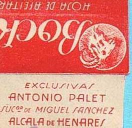 HOJA DE AFEITAR BOCK. ESPAÑOLA. EXCLUSIVAS ANTONIO PALET. SUC. DE MIGUEL SÁNCHEZ. ALCALÁ DE HENAR...