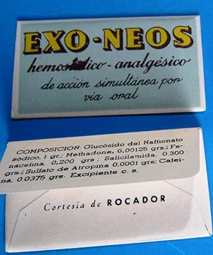 HOJA DE AFEITAR EXO - NEOS EXO, NEOS. HEMÓSTATICO ANÁLGESICO. CORTESÍA DE ROCADOR. (Antigüedades/...