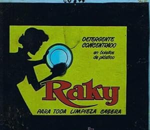 CLICHÉ DE PUBLICIDAD RAKY. DETERGENTE CONCENTRADO. SIN FECHA. DÉCADA DE 1950? (Coleccionismo Obje...