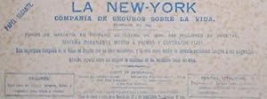 PAPEL SECANTE LA NEW - YORK. COMPAÑÍA DE SEGUROS SOBRE LA VIDA. ANTERIOR A 1896. (Coleccionismo P...