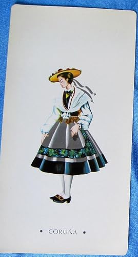 LÁMINA CON MUJER Y TRAJE TÍPICO DE CORUÑA. REGALO DE LABORATORIOS CASEN, ZARAGOZA, 1970. (Colecci...