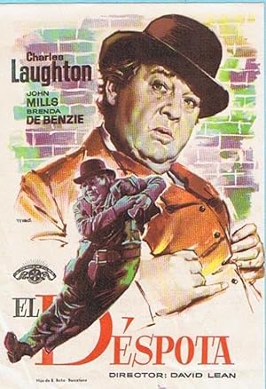 EL DESPOTA. CHARLES LAUGHTON, JOHN MILLS. DAVID LEAN. MAC. CINE COLISEUM, TARRAGONA 1959 (Cine/Fo...