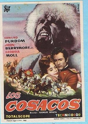 LOS COSACOS. EDMUND PURDOM, GEORGIA MOLL. GIORGIO RIVALTA. CINE CAPITOL, TARRAGONA, 1961 (Cine/Fo...