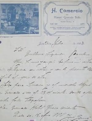 HOTEL COMERCIO. PAPEL DE CARTA. JAÉN, 1922 (Coleccionismo Papel/Documentos/Otros Documentos)