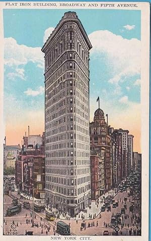 FLAT IRON BUILDING. BROADWAY AND FIFTH AVENUE. NEW YORK CITY. MANHATTAN POST CARD CO. (Postales/P...