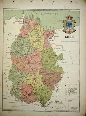 MAPA DE LA PROVINCIA DE LUGO. BENITO CHÍAS. ALBERTO MARTIN EDITOR. BCN. PRINCIPIOS SIGLO XX. (Col...