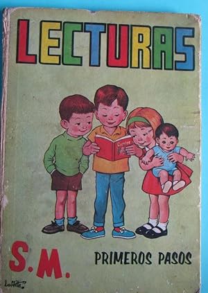 LECTURAS PRIMEROS PASOS. CON EJERCICIOS DE LENGUAJE Y ESCRITURA. EDICIONES S.M. MADRID, 1966.