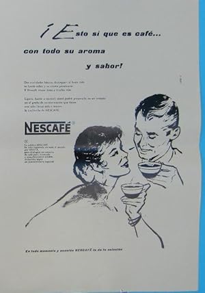 MUESTRA DE DISEÑO PUBLICITARIO. NESCAFÉ. NESTLÉ. AÑOS 60. (Coleccionismo Papel/Carteles Pequeño F...