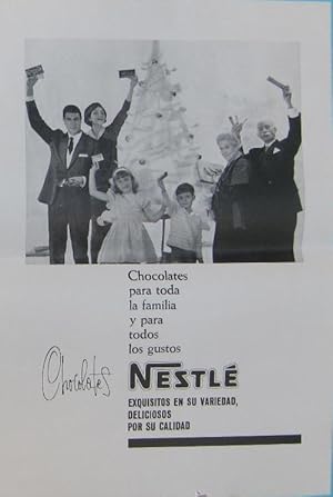 MUESTRA DE DISEÑO PUBLICITARIO. CHOCOLATES NESTLÉ. AÑOS 60. (Coleccionismo Papel/Carteles Pequeño...