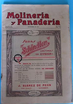 MOLINERÍA Y PANADERÍA. DICIEMBRE DE 1929. AÑO XXIV. NÚM 327. (Coleccionismo Papel/Revistas y Peri...