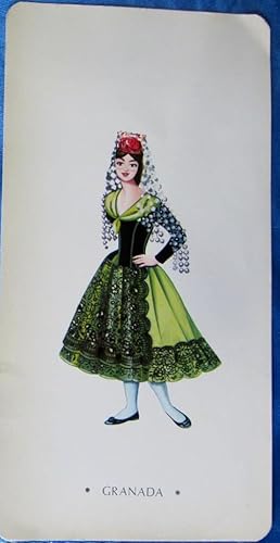 LÁMINA CON MUJER Y TRAJE TÍPICO DE GRANADA. REGALO DE LABORATORIOS CASEN, ZARAGOZA, 1971. (Colecc...