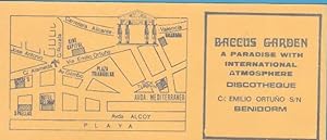 BACCUS GARDEN. A PARADISE WITH INTERNATIONAL DISCOTHEQUE. HOJITA VOLANTE. BENIDORM (Coleccionismo...