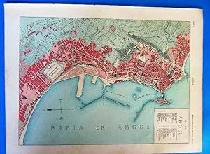 PLANO DE ARGEL, ARGELIA. ENCICLOPEDIA ILUSTRADA SEGUÍ, 1905/10'S (Coleccionismo Papel/Mapas conte...