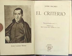 EL CRITERIO. BALMES COLECCIÓN CRISOL, Nº 19. AGUILAR, 1944.