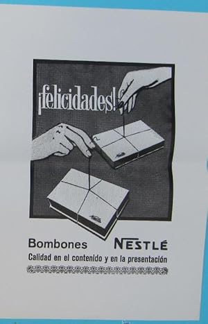 MUESTRA DE DISEÑO PUBLICITARIO. BOMBONES NESTLÉ. AÑOS 60. (Coleccionismo Papel/Carteles Pequeño F...