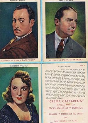 LOTE DE CROMOS. CROMOS SUELTOS; 2,50 . ARTISTAS, ACTORES ESPAÑOLES. PUBLICIDAD DE CREMA CAFFAREN...