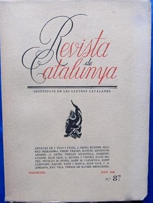 REVISTA DE CATALUNYA. INSTITUCIÓ DE LES LLETRES CATALANES. Nº 87. JUNY, 1938. (Coleccionismo Pape...