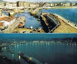 4 POSTALES DE SAN SEBASTIAN EN VISTA PANORÁMICA. EL PUERTO, NOCTURNA, GENERAL. . FOURNIER, 1960. ...