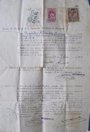 CERIFICACIÓN. DIPUTACIÓN PROVINCIAL DE BARCELONA, 1944 (Coleccionismo Papel/Documentos/Otros Docu...