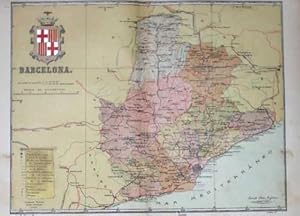 MAPA DE LA PROVINCIA DE BARCELONA. DEL ATLAS DE LAS PROVINCIAS. ANTONIO MARTÍN EDITOR, S/F. (Cole...