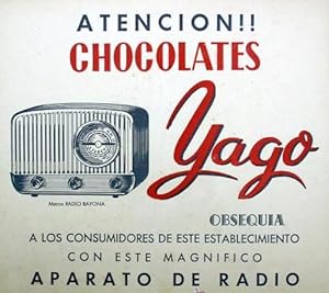 CARTEL PUBLICITARIO DE CHOCOLATE. CHOCOLATES YAGO. CERVERA, LERIDA, SIN FECHA. (Coleccionismo Pap...
