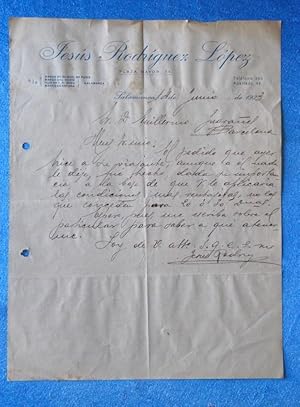 CARTA COMERCIAL. JESÚS RODRÍGUEZ LÓPEZ. SALAMANCA, 1923 (Coleccionismo Papel/Documentos/Cartas Co...