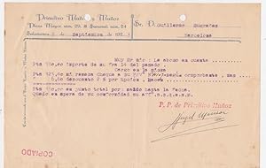 CARTA COMERCIAL. PRIMITIVO MUÑOZ Y MULOZ. SALAMANCA, 1923 (Coleccionismo Papel/Documentos/Cartas ...