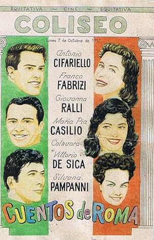CUENTOS DE ROMA. FRANCO FABRIZI, VITTORIO DE SICA. COLISEO, 1957. IMPRENTA TALLERES PENITENCIARIO...