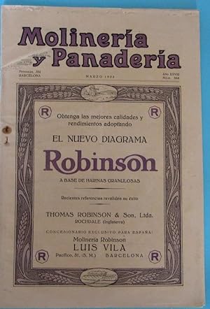 MOLINERÍA Y PANADERÍA. MARZO DE 1933. AÑO XXVIII. NÚM 366. (Coleccionismo Papel/Revistas y Periód...