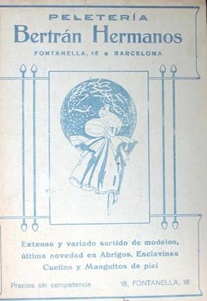 PELETERÍA BERTRÁN HERMANOS. FONTANELLA, 16. BARCELONA, SIN FECHA. (Coleccionismo Papel/Carteles G...