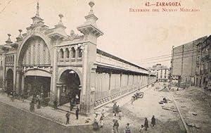 42. ZARAGOZA. EXTERIOR DEL NUEVO MERCADO. FOTOTIPIA MADRIGUERA. (Postales/España Antigua (hasta 1...