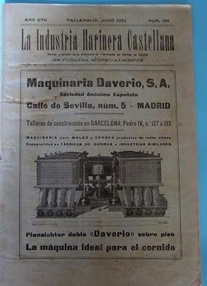 LA INDUSTRIA HARINERA CASTELLANA. AÑO XVII. VALLADOLID, JUNIO 1929. NÚM 194. (Coleccionismo Papel...