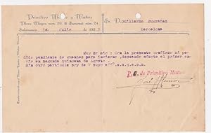CARTA COMERCIAL. PRIMITIVO MUÑOZ Y MULOZ. SALAMANCA, 1923 (Coleccionismo Papel/Documentos/Cartas ...