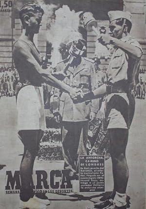 MARCA. SEMANARIO GRÁFICO DE LOS DEPORTES. 27 JULIO DE 1948. DESFILE DE EQUIPOS. REAL MURCIA. (Col...