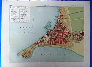 PLANO DE CALLAO, PERÚ. ENCICLOPEDIA ILUSTRADA SEGUÍ, 1905/10'S (Coleccionismo Papel/Mapas contemp...