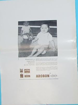 MUESTRA DE DISEÑO PUBLICITARIO. AROBON. NESTLÉ. AÑOS 60. (Coleccionismo Papel/Carteles Pequeño Fo...