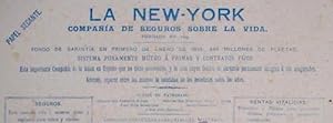 PAPEL SECANTE LA NEW - YORK. COMPAÑÍA DE SEGUROS SOBRE LA VIDA. ANTERIOR A 1896. (Coleccionismo P...