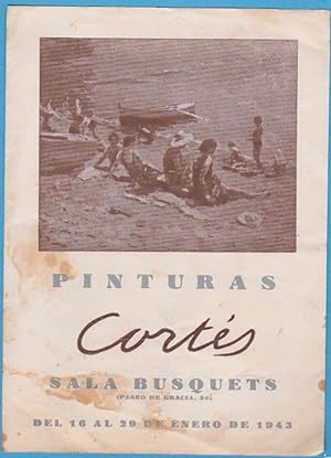 RAMÓN CORTÉS. PINTURAS. SALA BUSQUETS. DÍPTICO-CATÁLOGO. BARCELONA, 1943 (Arte/Catálogos de Arte)