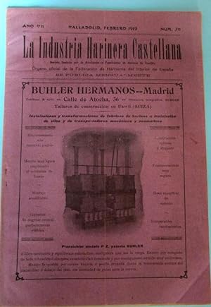 LA INDUSTRIA HARINERA CASTELLANA. AÑO VII. VALLADOLID, FEBRERO 1919. NÚM 70. (Coleccionismo Papel...